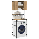 Vidaxl wasmachinekast artisan eiken 68 x 48,5 x 194 cm bewerkt hout