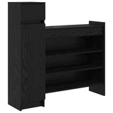 Vidaxl schoenenkast zwart eiken 100,5 x 28 x 100 cm bewerkt hout