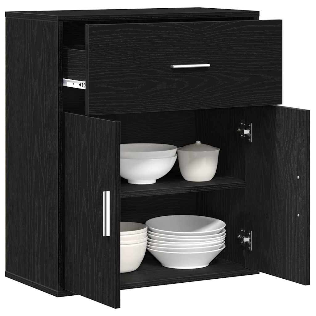 Vidaxl dressoir zwart eiken 60 x 31 x 70 cm bewerkt hout