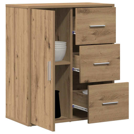Vidaxl dressoir artisan eiken 60 x 31 x 70 cm bewerkt hout