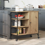 Vidaxl keuken trolley artisan eiken 87.5 x 39 x 84.5 cm bewerkt hout