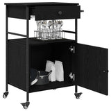 Vidaxl keuken trolley zwart eiken 56 x 43 x 89,5 cm bewerkt hout