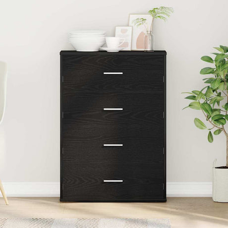 Vidaxl dressoir zwart eiken 60 x 31 x 84 cm bewerkt hout