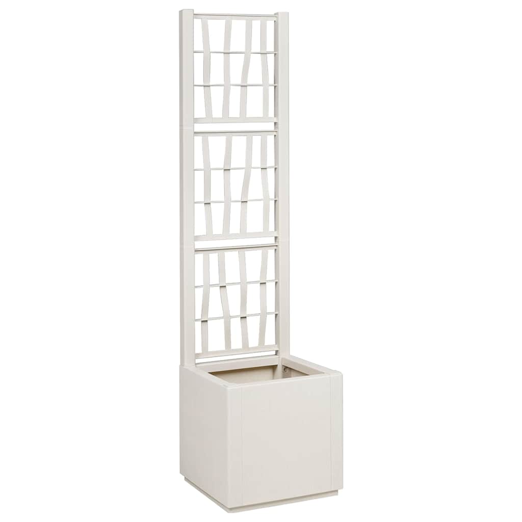 Vidaxl bloembak wit 36 x 36 x 140 cm kunststof