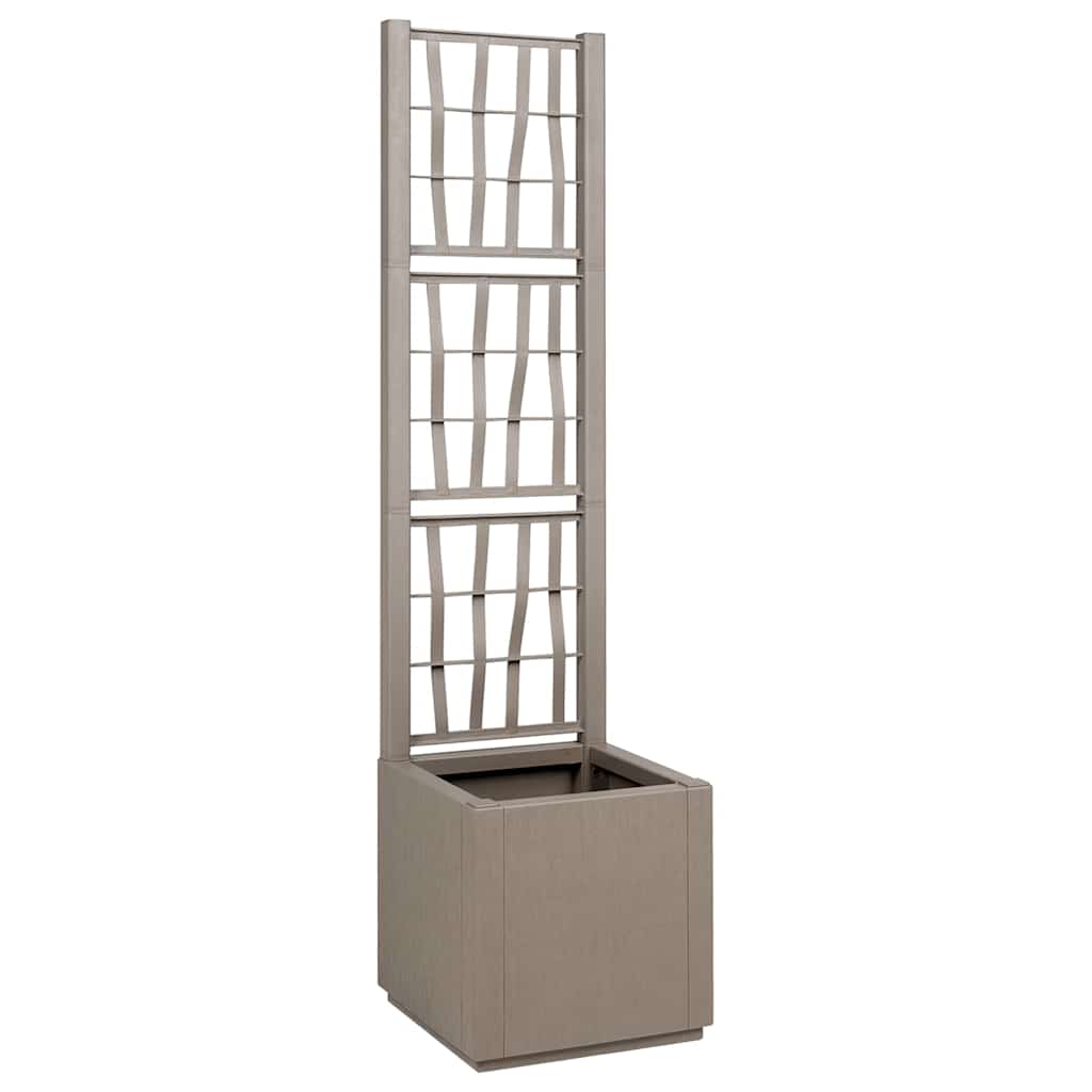 Vidaxl bloembak licht bruin 36 x 36 x 140 cm kunststof