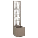 Vidaxl bloembak licht bruin 36 x 36 x 140 cm kunststof