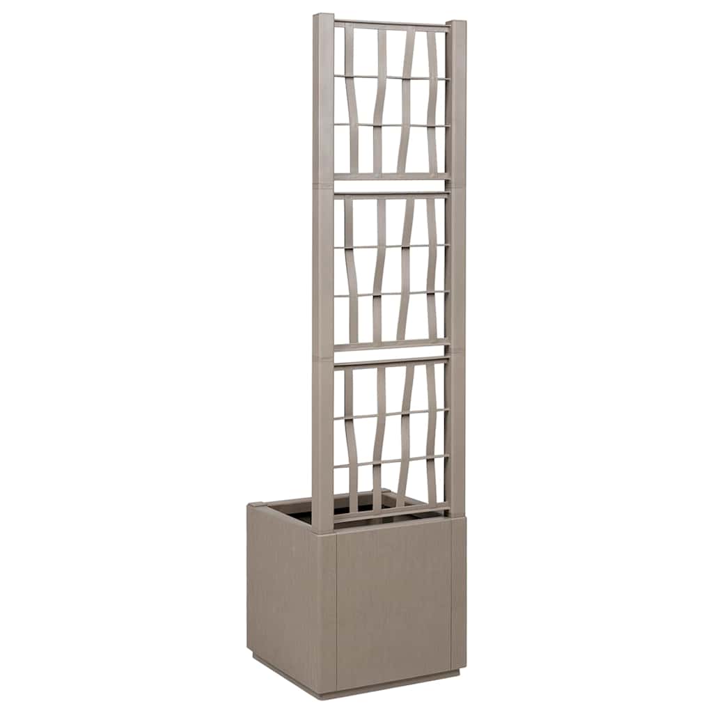 Vidaxl bloembak licht bruin 36 x 36 x 140 cm kunststof