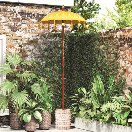 Vidaxl balinese parasol met basis geel 95 x 95 x 260 cm