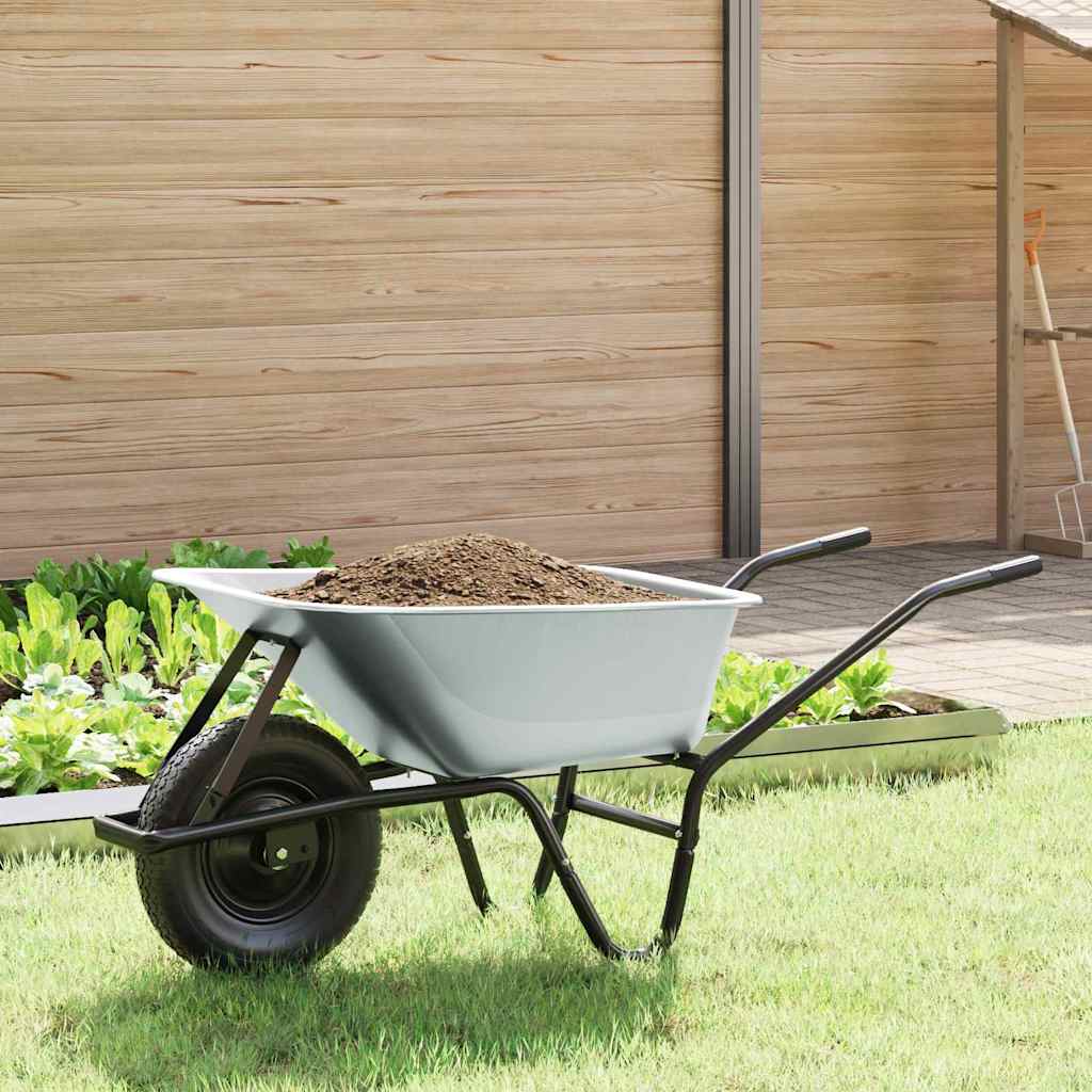 Vidaxl kruiwagen zilver en zwart 141 x 60 x 57 cm staal