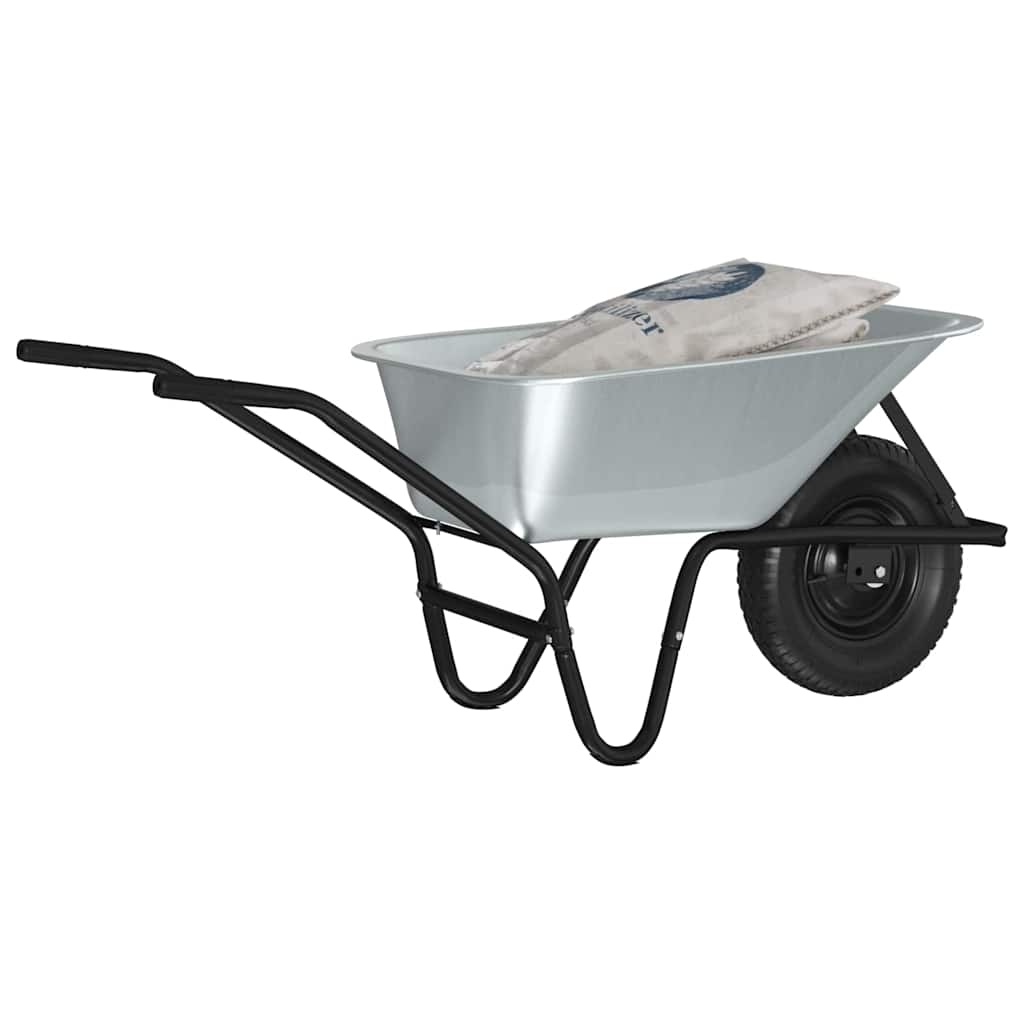 Vidaxl kruiwagen zilver en zwart 141 x 60 x 57 cm staal