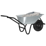 Vidaxl kruiwagen zilver en zwart 141 x 60 x 57 cm staal