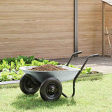 Vidaxl kruiwagen zilver en zwart 124 x 73 x 65 cm staal