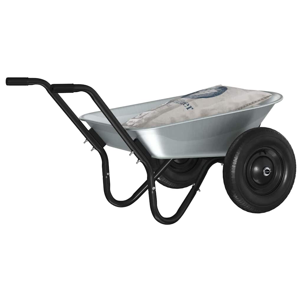 Vidaxl kruiwagen zilver en zwart 124 x 73 x 65 cm staal