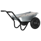 Vidaxl kruiwagen zilver en zwart 124 x 73 x 65 cm staal