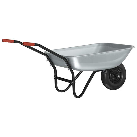 Vidaxl kruiwagen zilver en zwart 133 x 62,5 x 58 cm staal