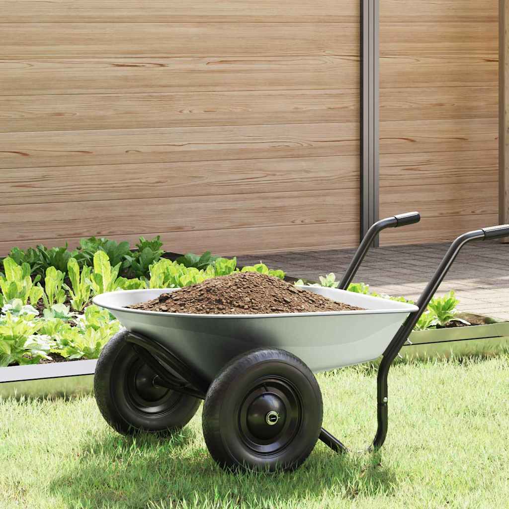 Vidaxl vervanging voor kruiwagenlade zilver 90 x 63 x 28 cm staal
