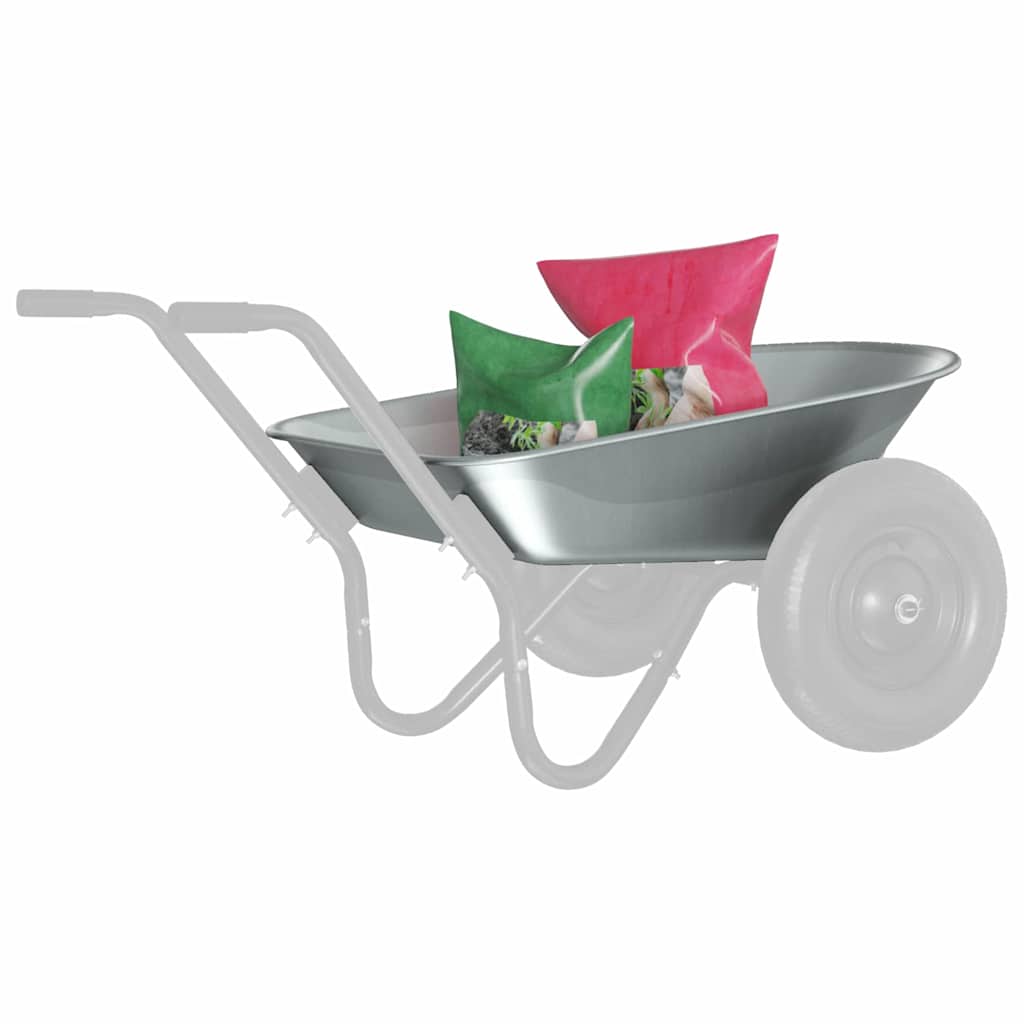 Vidaxl vervanging voor kruiwagenlade zilver 90 x 63 x 28 cm staal