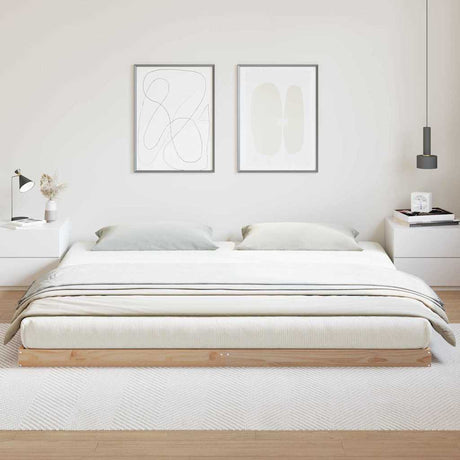 Vidaxl vloerbedframe naturel 213,5 x 204 x 9 cm massief grenenhout