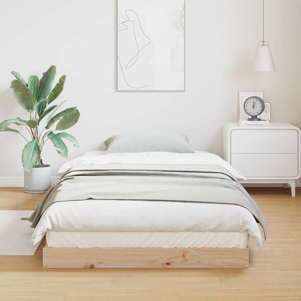 Vidaxl vloerbedframe naturel 80 x 220 cm massief grenenhout