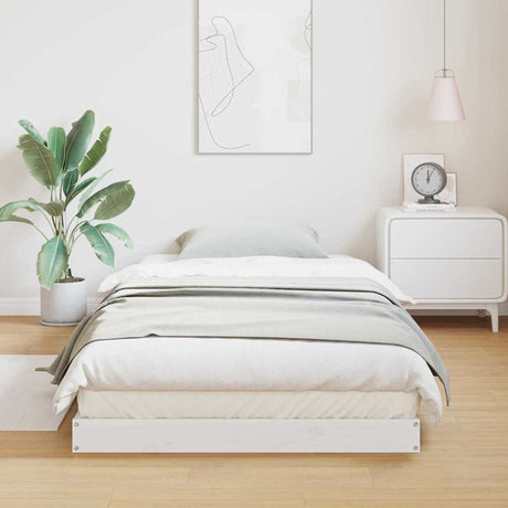 Vidaxl vloerbedframe wit 100 x 220 cm massief grenenhout