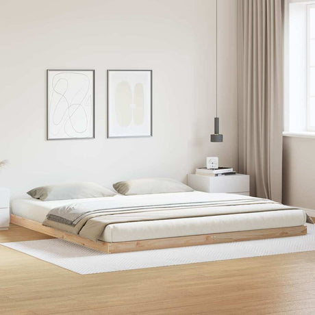 Vidaxl vloerbedframe naturel 180 x 220 cm massief grenenhout