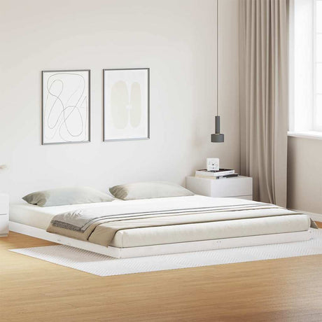 Vidaxl vloerbedframe wit 180 x 220 cm massief grenenhout