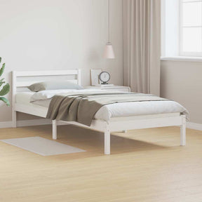 Vidaxl bedframe wit 215,5 x 95,5 x 69,5 cm massief vurenhout