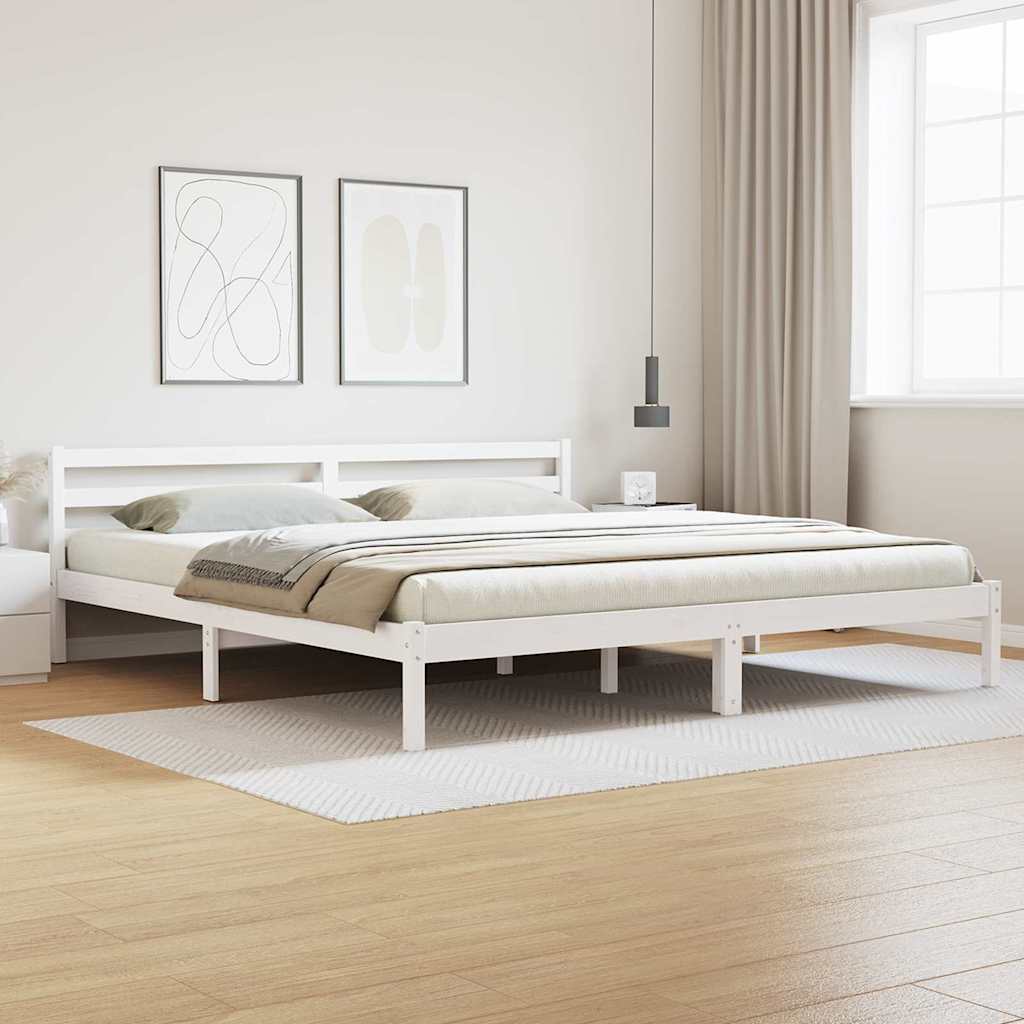 Vidaxl bedframe wit 215,5 x 205,5 x 69,5 cm massief vurenhout