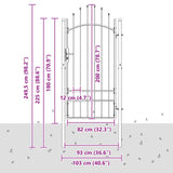 Vidaxl tuinpoort met slot grijs 200 x 100 cm staal
