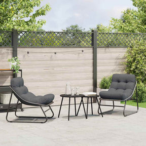 Vidaxl tuinmeubelen 2 st zwart gepoedercoat staal