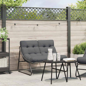 Vidaxl tuinmeubelen zwart gepoedercoat staal