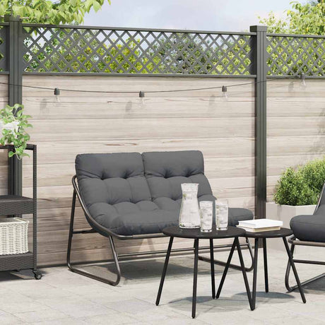Vidaxl tuinmeubelen zwart gepoedercoat staal