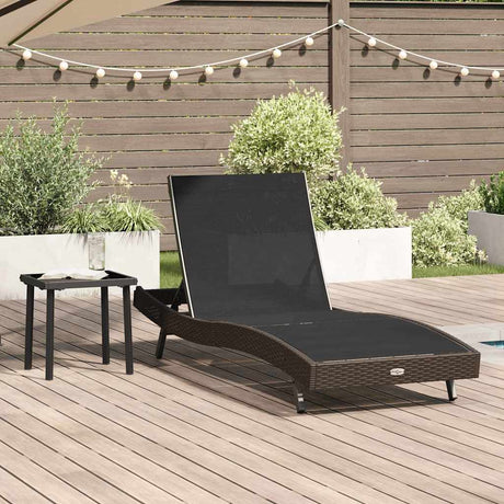 Vidaxl ligstoel 2 st poly rattan zwart en bruin