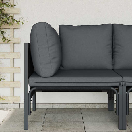 Vidaxl buitenmeubilair met kussen antraciet 80 x 80 x 71 cm staal