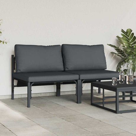 Vidaxl buitenmeubilair 2 stuk antraciet 80 x 80 x 71 cm staal