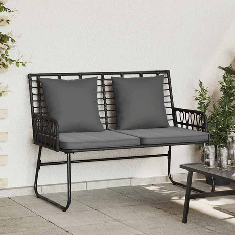 Vidaxl tuinbank zwart en anthraciet poly rattan