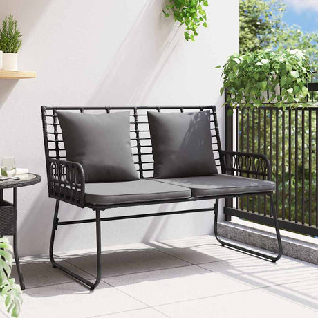 Vidaxl tuinbank zwart en anthraciet poly rattan