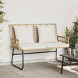Vidaxl tuinbank bruin en crème poly rattan