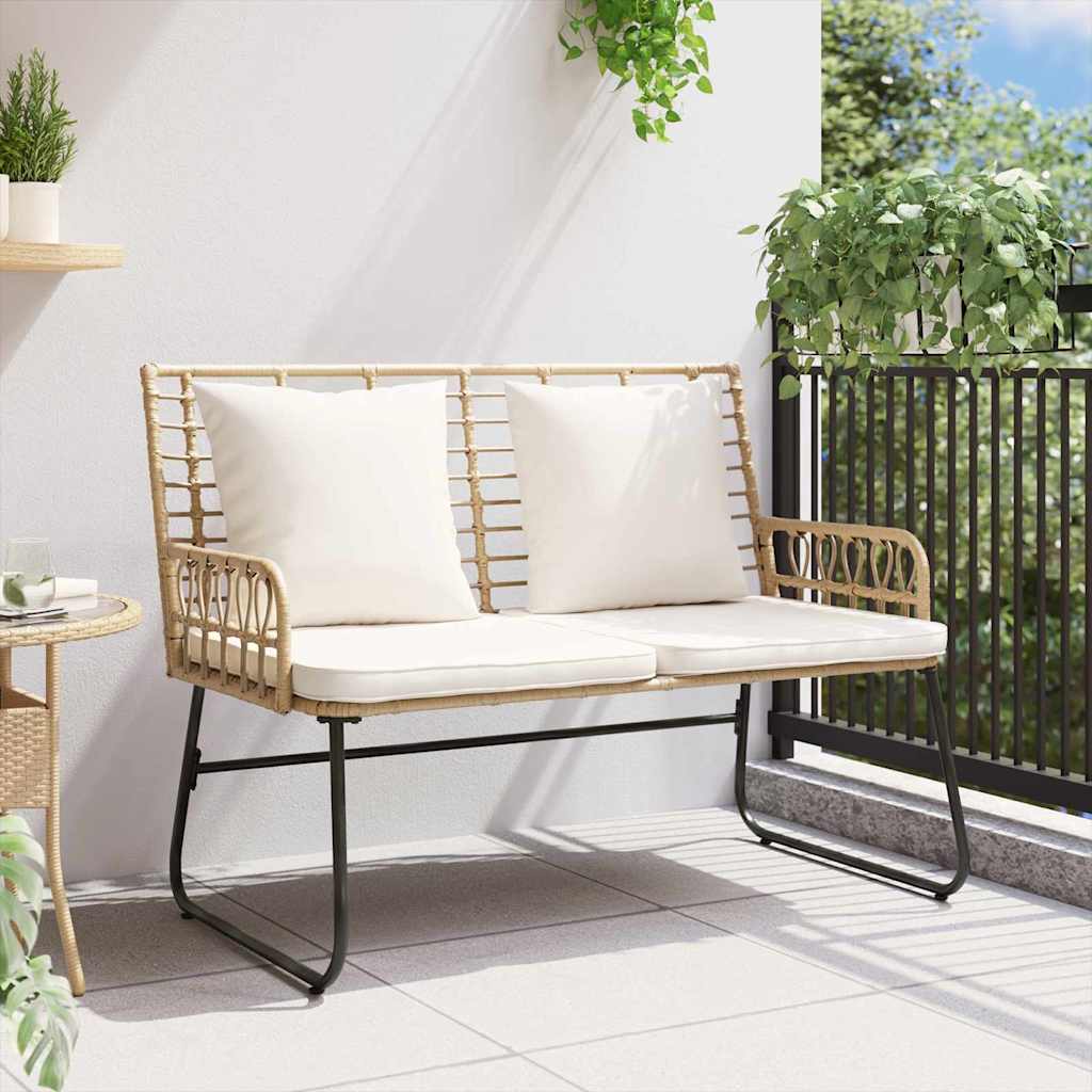 Vidaxl tuinbank bruin en crème poly rattan