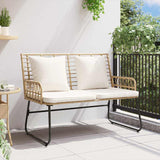 Vidaxl tuinbank bruin en crème poly rattan