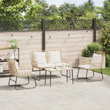 Vidaxl tuin eettafelset 3 st bruin en crème poly rattan