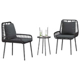 Vidaxl tuin eettafelset 3 st zwart en anthraciet poly rattan