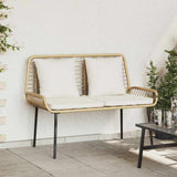 Vidaxl tuinbank bruin en crème poly rattan