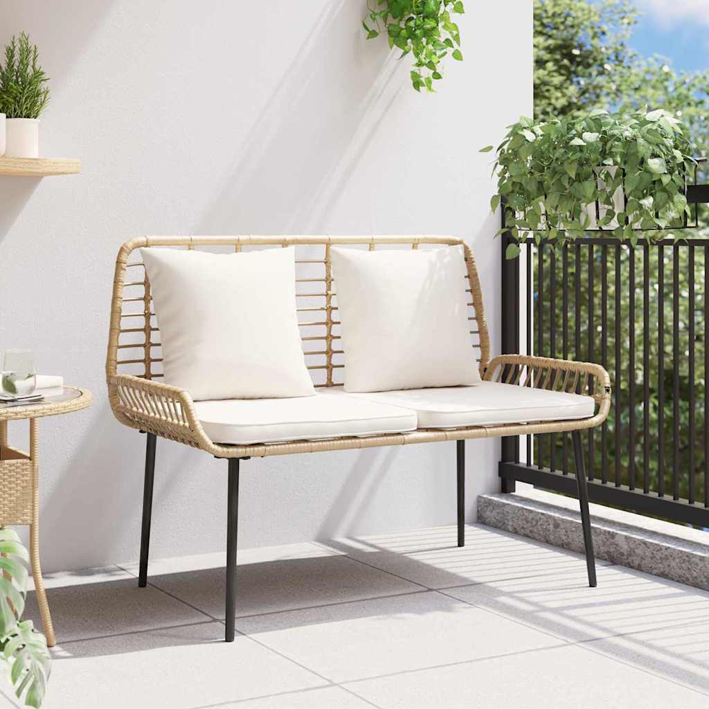 Vidaxl tuinbank bruin en crème poly rattan