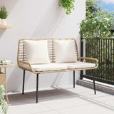 Vidaxl tuinbank bruin en crème poly rattan