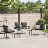 Vidaxl tuin eettafelset 3 st zwart en anthraciet poly rattan