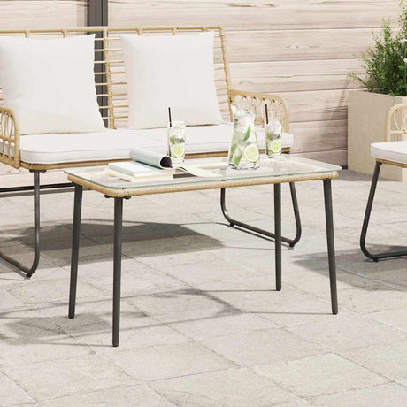 Vidaxl tuinstafel naturel 80 x 40 x 45 cm poly rattan
