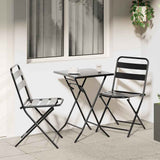 Vidaxl tuin bistro set 3 st antraciet staal