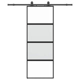 Vidaxl schuifdeur met beslagset 76x205 cm gehard glas zwart