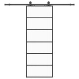 Vidaxl schuifdeur met beslagset 76x205 cm esg glas zwart